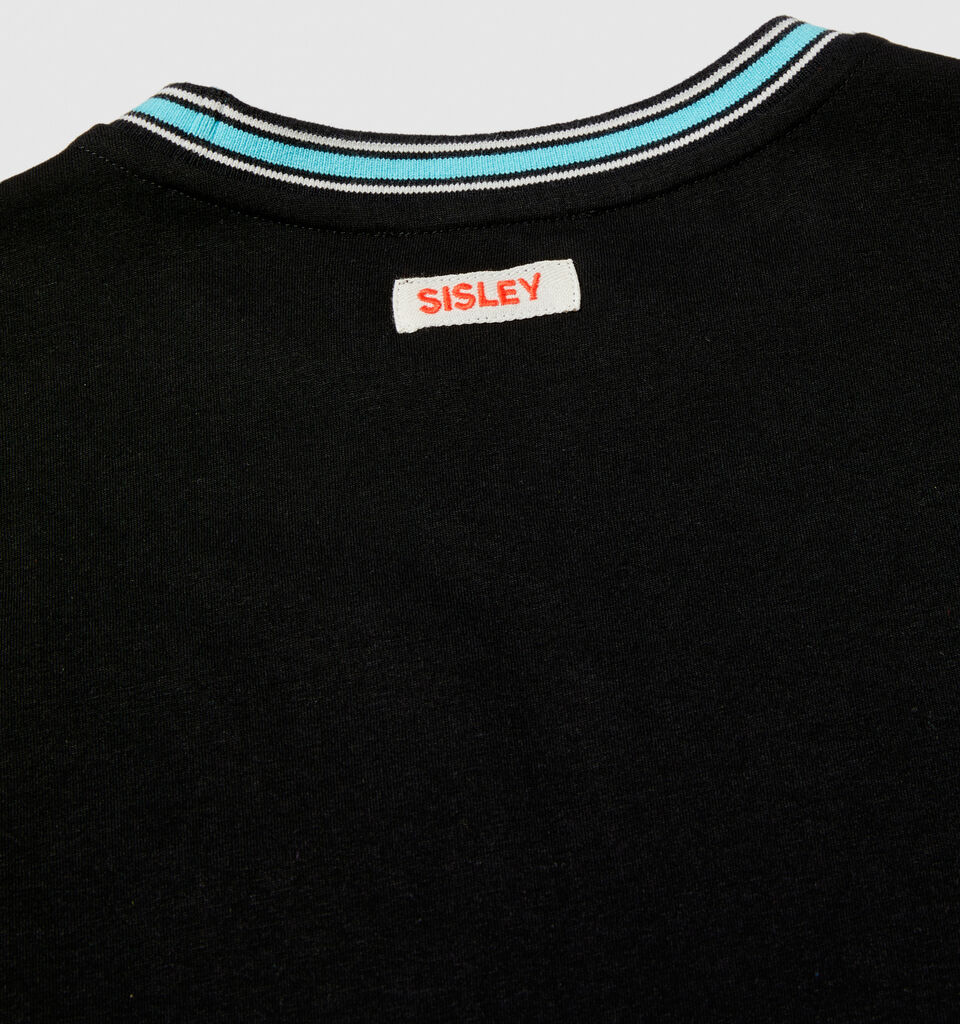 T-shirt with embroidered print - boys' short sleeve t-shirts - Black | Sisley Young image number 2